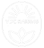 A circular logo with a sun rising above the word "VEGANISM" and two leaves at the bottom, all outlined in white on a transparent background. - TrenStar